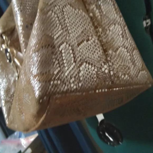 Dooney & Bourke Gold/Silvertone Snakeprint Leather Hobo Bag - Picture 12 of 14